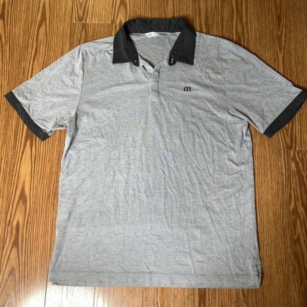 Travis Mathew Gray Polo with Black Collar - Picture 2 of 4